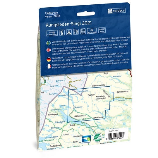 Kungsleden-Singi 1:50 000 - Svensk fjellkart