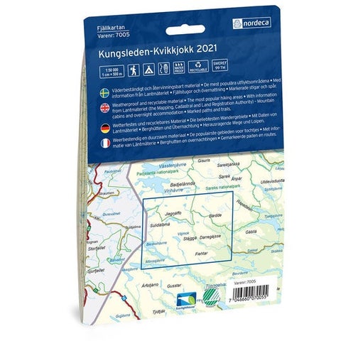 Kungsleden-Kvikkjokk 1:50 000 - Svensk fjellkart