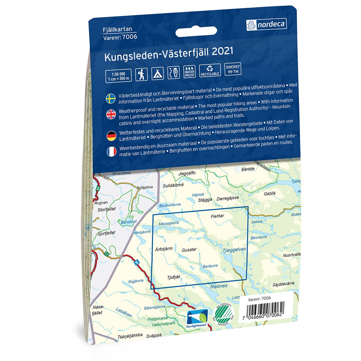 Kungsleden-Västerfjäll 1:50 000 - Svensk fjellkart