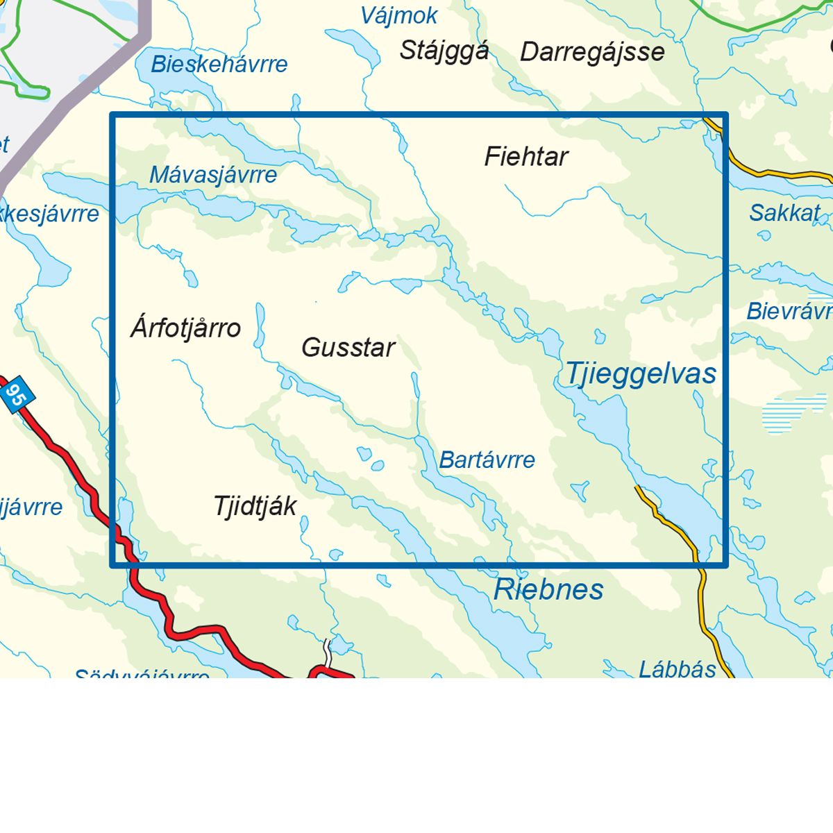 Kungsleden-Västerfjäll 1:50 000