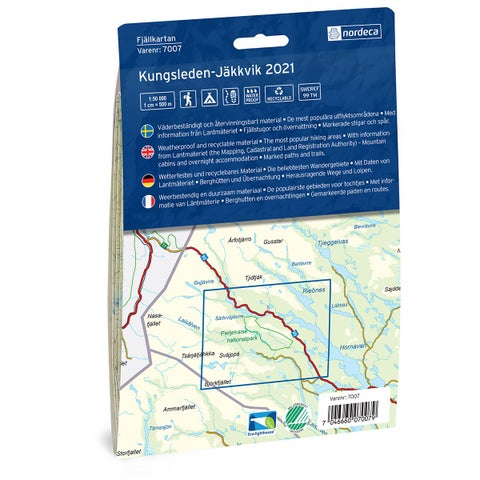 Kungsleden-Jäkkvik 150 000 - Svensk fjellkart