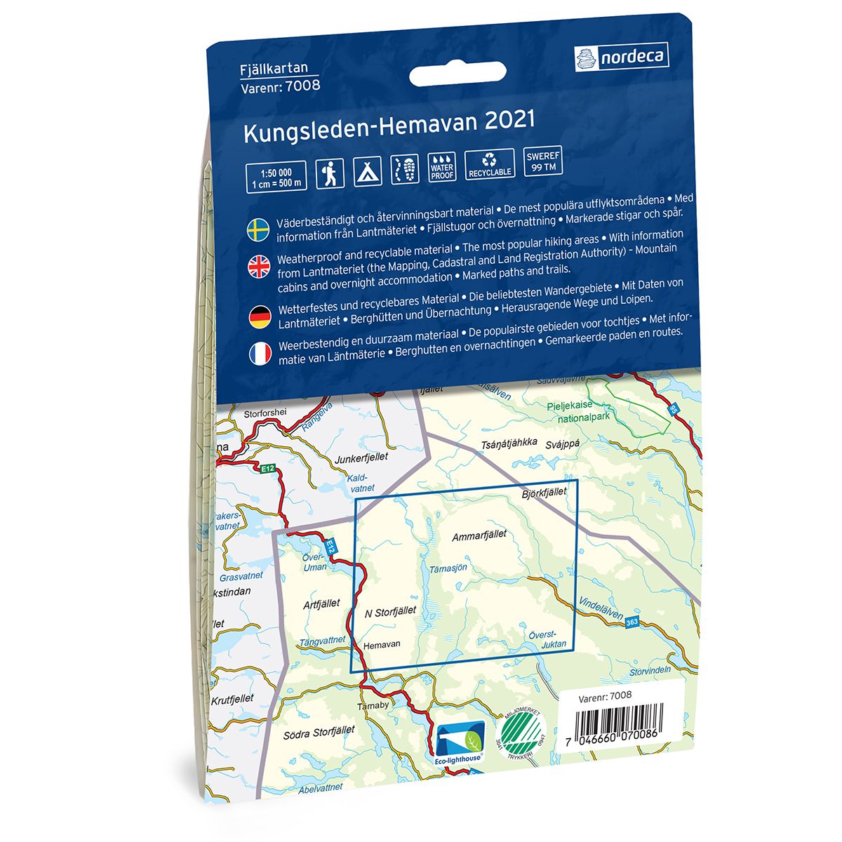 Kungsleden-Hemavan 1:50 000 - Svensk fjellkart