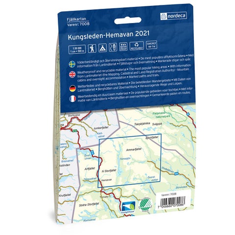 Kungsleden-Hemavan 1:50 000 - Svensk fjellkart