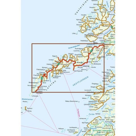 Nasjonale turistveger - Lofoten - 1:100 000