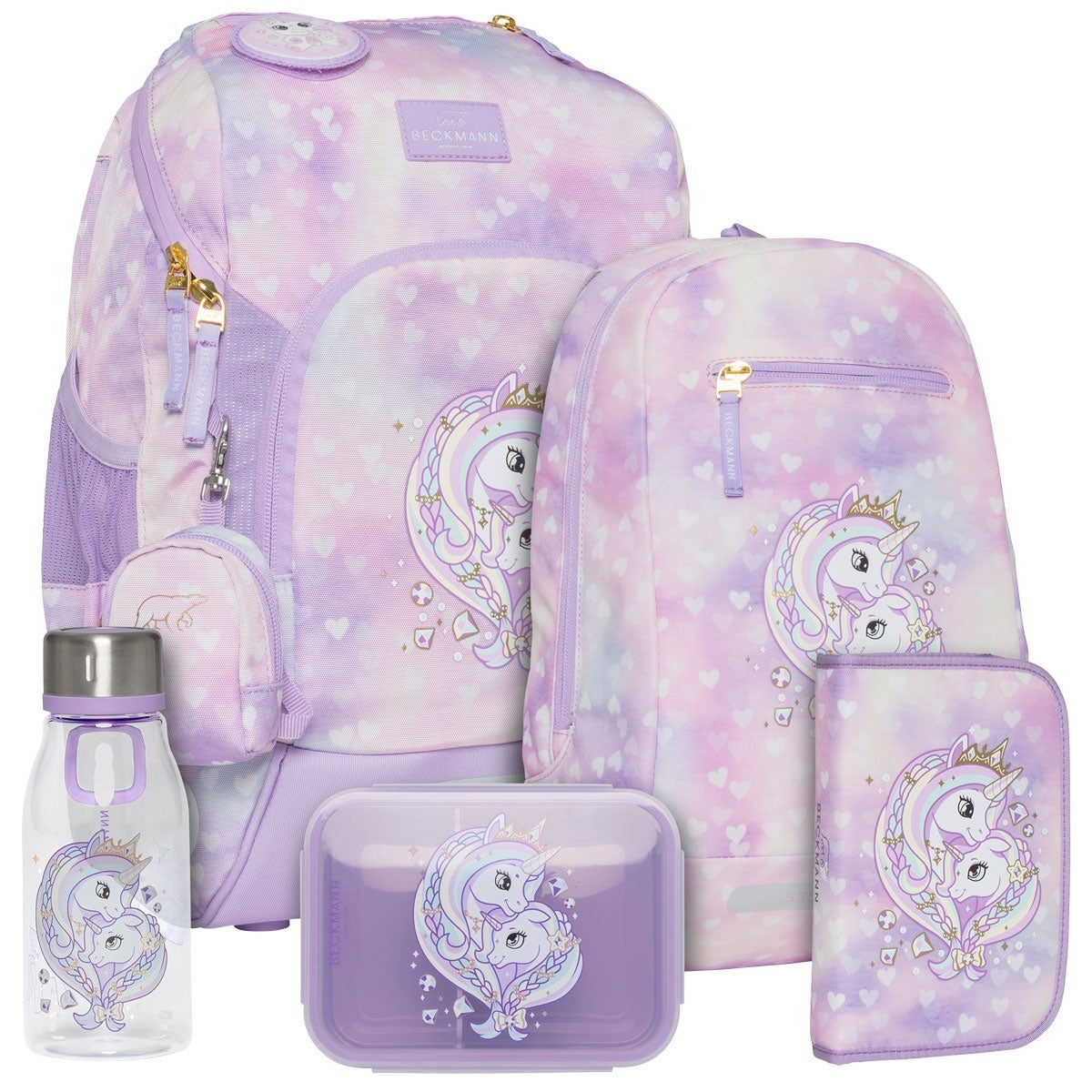 Pakke skolesekk 1.kl Unicorn Purple Active Air FLX - Beckmann