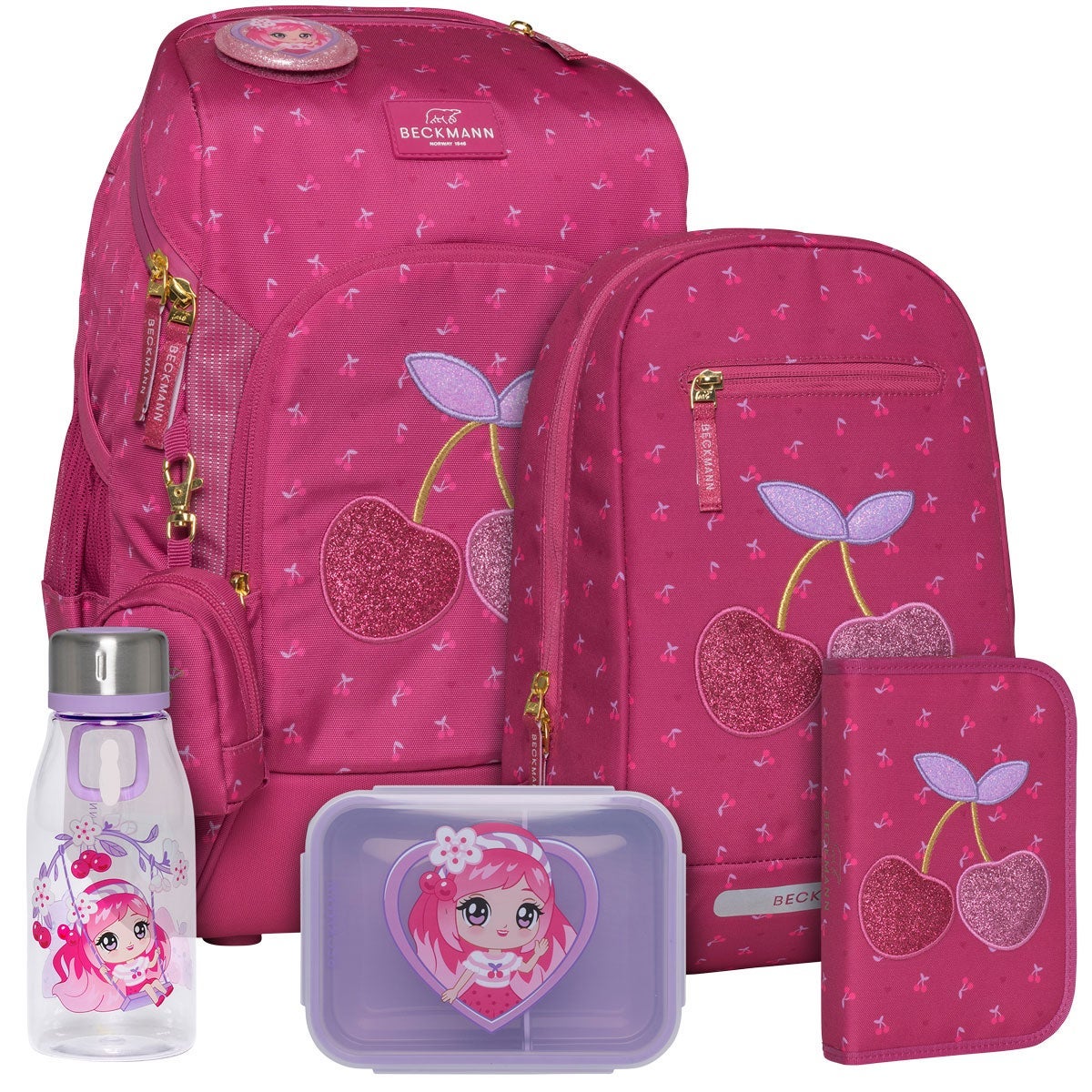 Pakke skolesekk 1.kl Cherry Active Air FLX - Beckmann