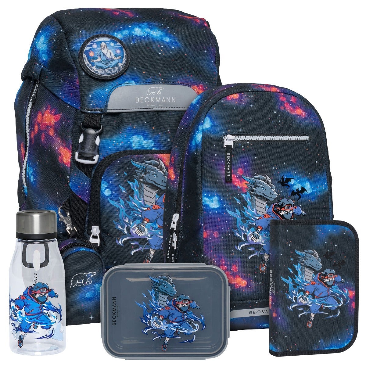 Pakke skolesekk 1.kl Ninja Elements Classic 22L - Beckmann