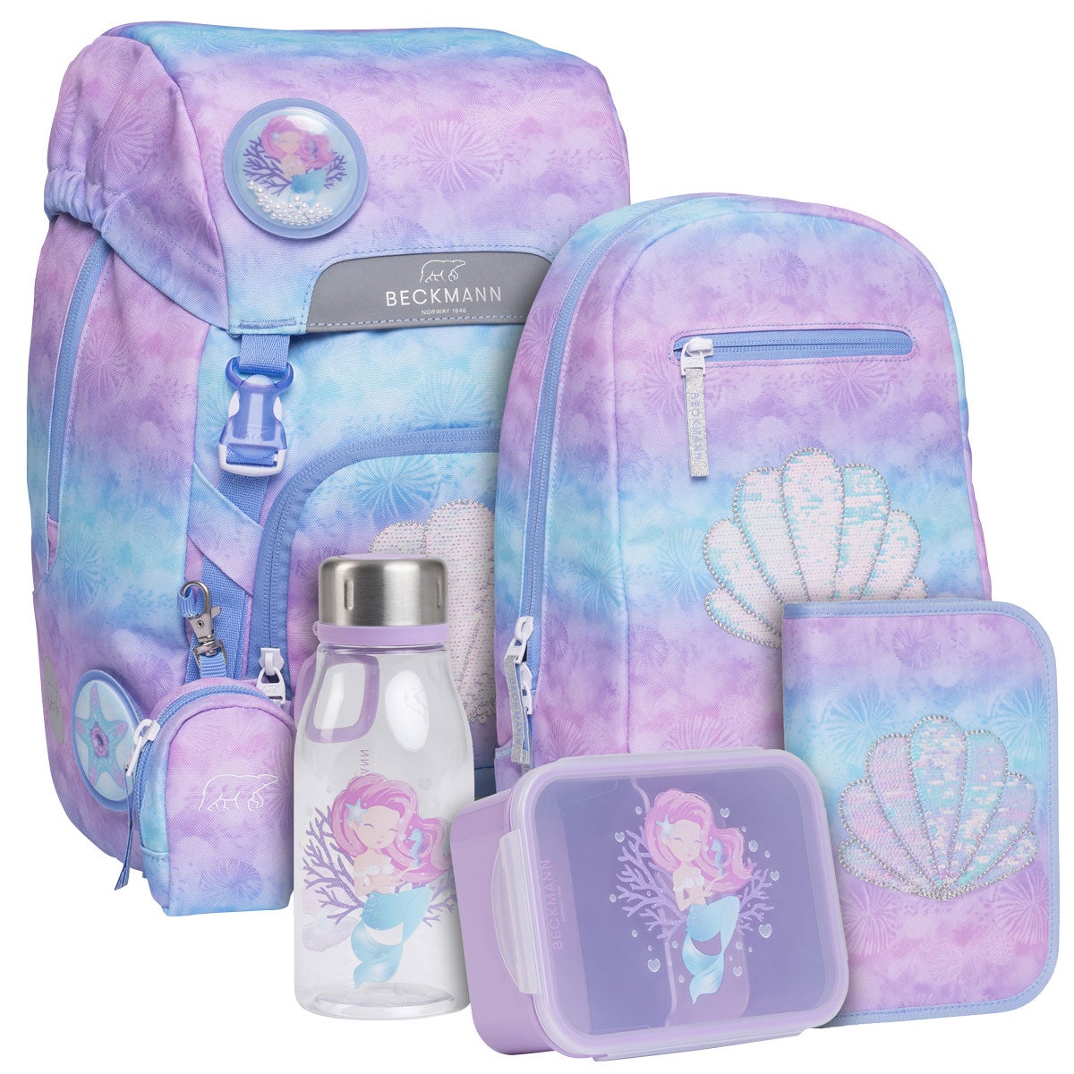 Pakke skolesekk 1.kl Seashell 22L - Beckmann