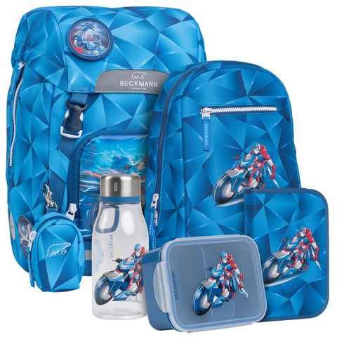 Pakke skolesekk 1.kl Blue Lightning 22L - Beckmann