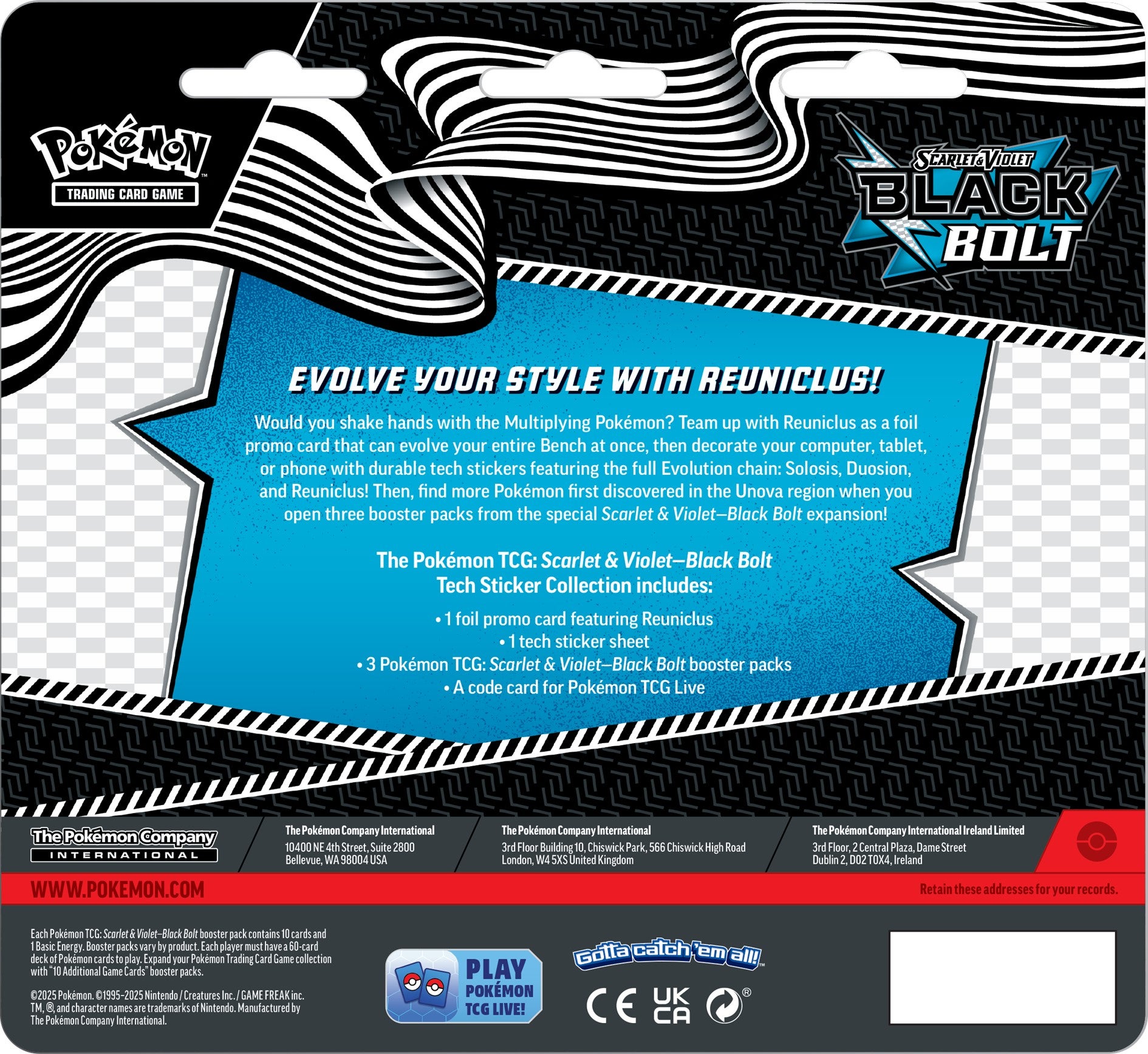 Pokemon SV10.5 Black Bolt Tech sticker coll.