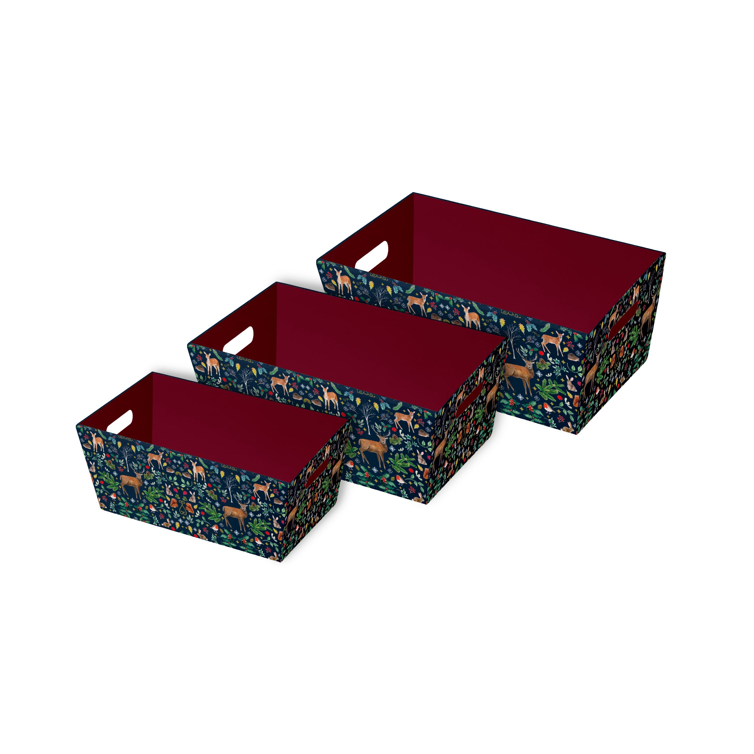 Gavekurver i sett Woodland Blå (3)