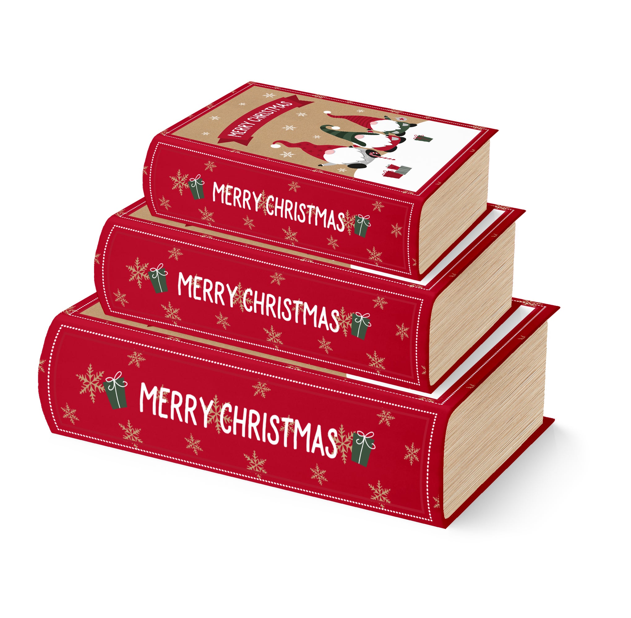 Gaveesker i sett Bok M Xmas Gonk (3)