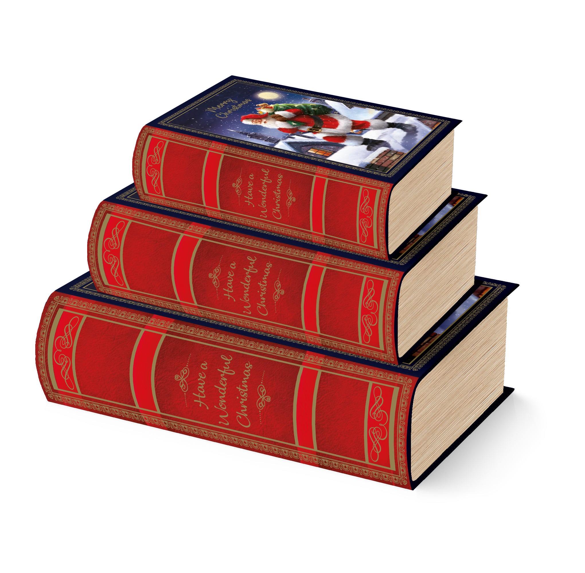 Gaveesker i sett Bok Trad Santa Blå (3)