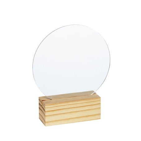 Akrylplate På Fot Rund