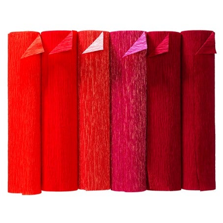 Kreppapir I Røde Nyanser 6 Stk