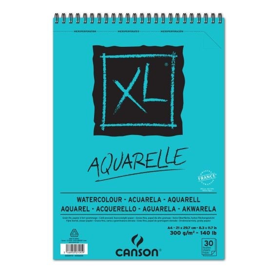 Tegneblokk Canson XL 30 ark 300 gr A4 - Aquarelle