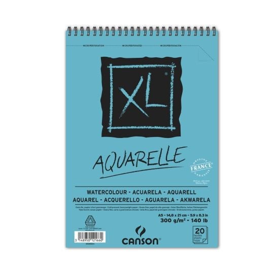 Tegneblokk Canson XL 20 ark 300 gr A5 - Aquarelle