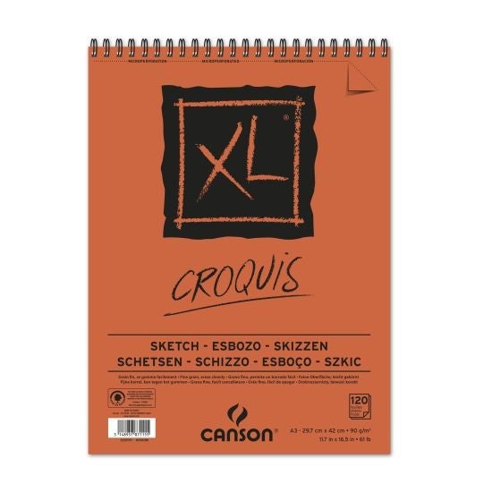 Tegneblokk Canson XL 120 ark 90 gr A3 - Croquis