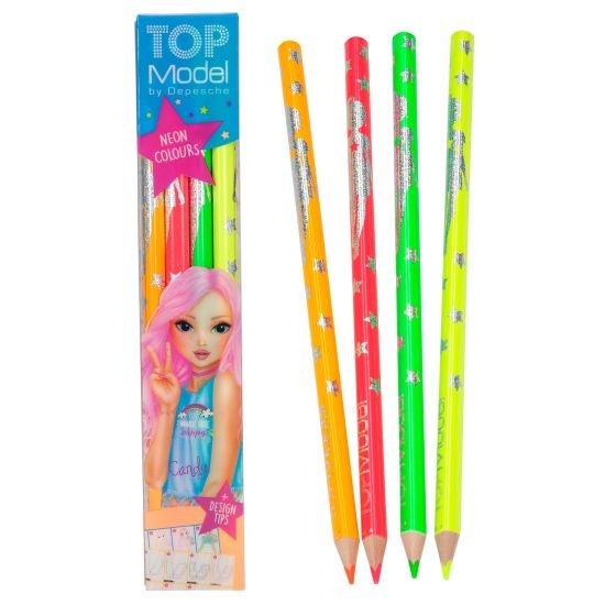 Fargeblyanter Sett 4Stk Neon Topmodel