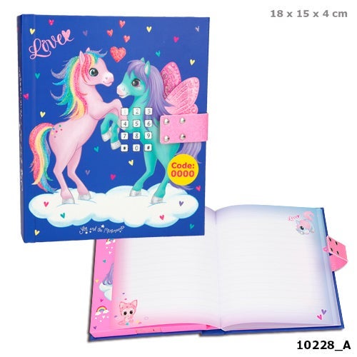 Dagbok med kodelås og musikk Blå Ylvi