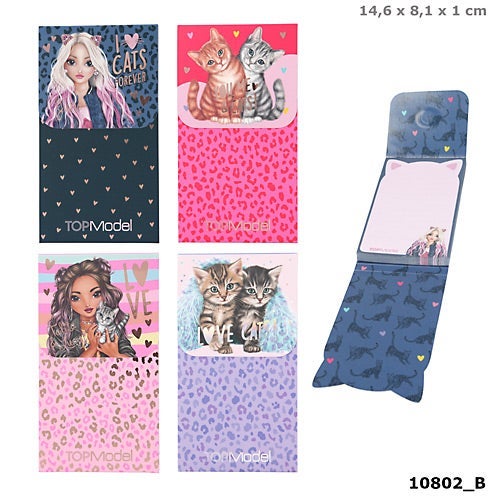 Notisbok m/magnetlås 4ass love cat Topmodel