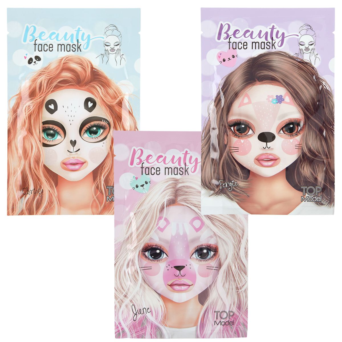 Ansiktsmaske 3 ass Topmodel