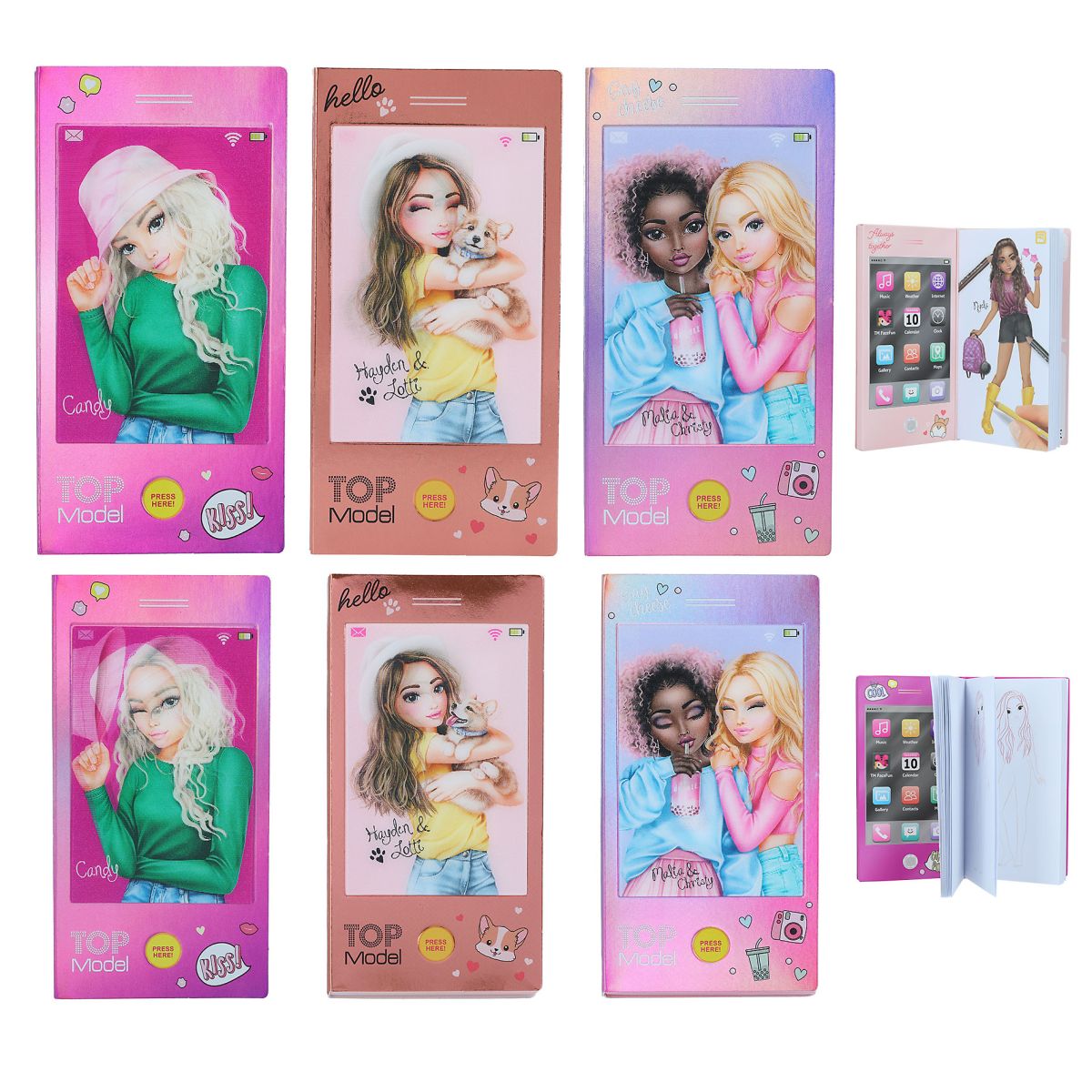 Aktivitetsbok Mini "Mobil" m/lyd  4ass Topmodel