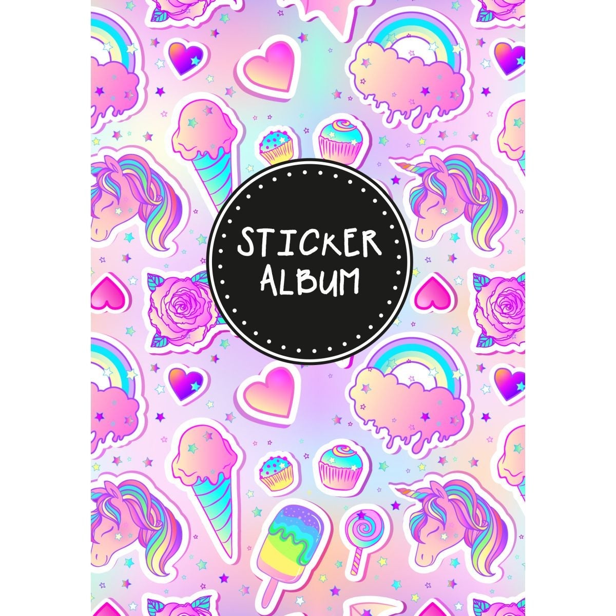 Stickersalbum 14,5x21cm rosa unicorn