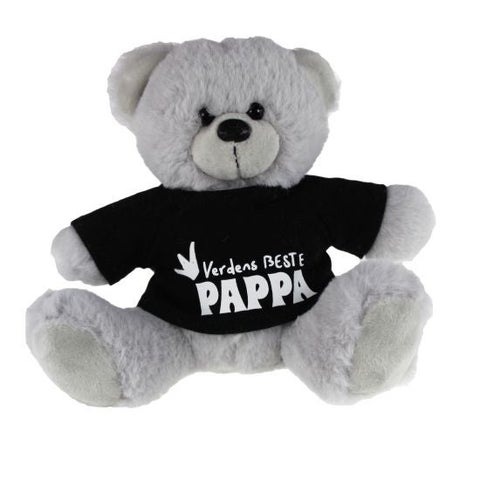 Bamse farsdag grå med sort t-skjorte 15cm
