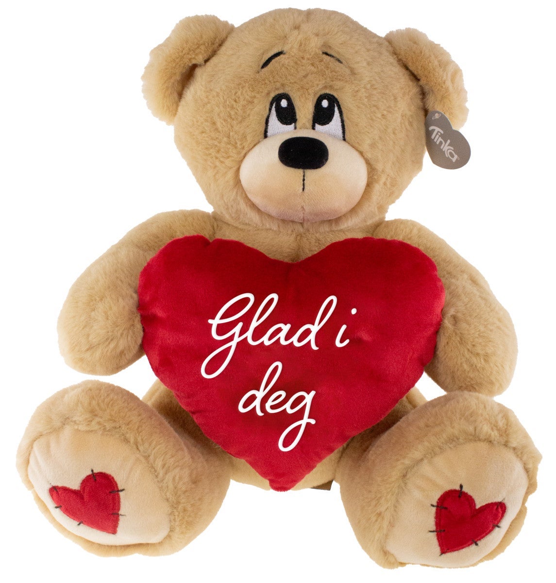 Bamse Brun 30cm Hjerte Glad I Deg