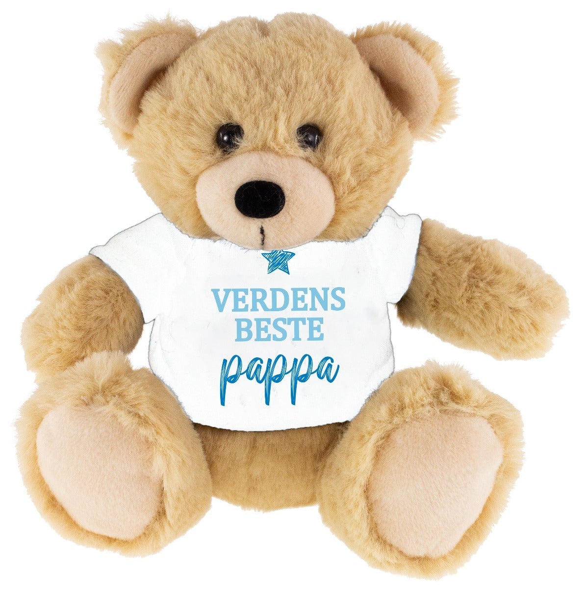 Bamse farsdag brun 13cm hvit Verdens beste pappa