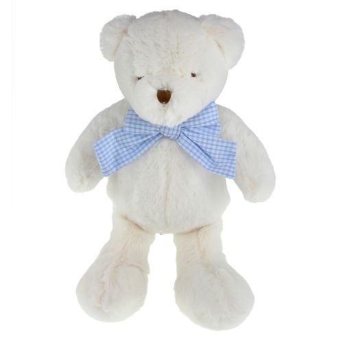 Bamse 29cm krem m/ blå sløyfe