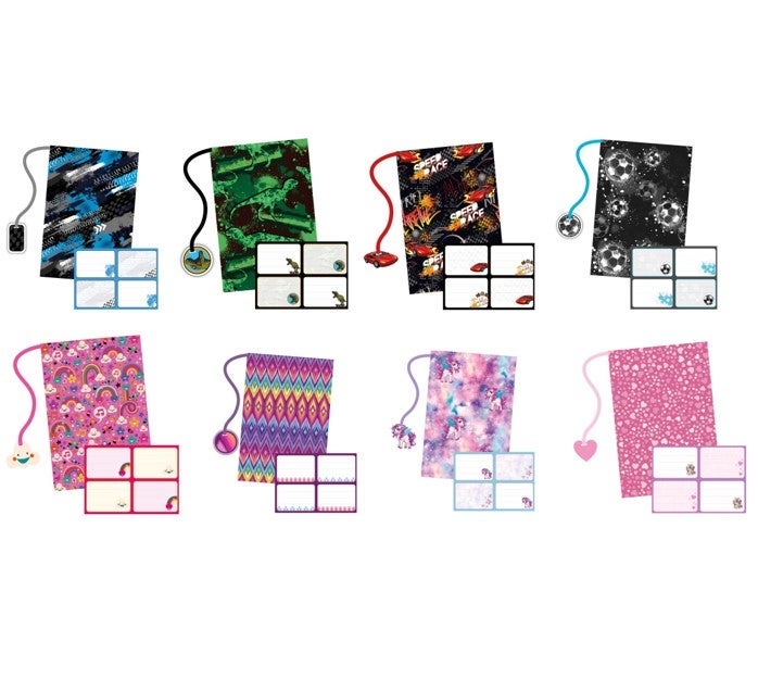 Tekstilbokbind m/4 merkelapper Tinka School