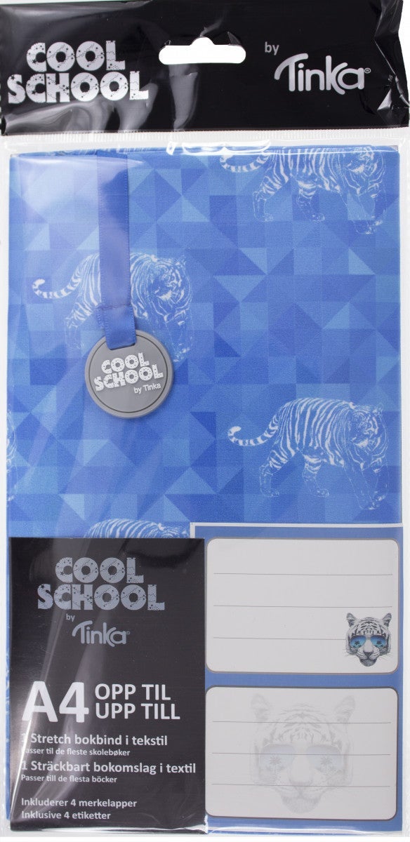 Tekstilbokbind m/4 merkelapper Tiger