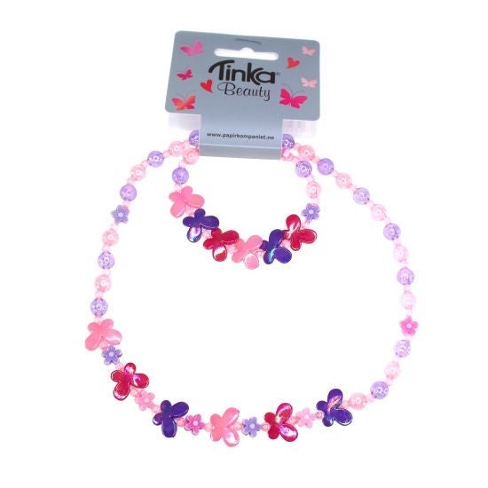 Halskjede m/Armbånd Sommerfugler