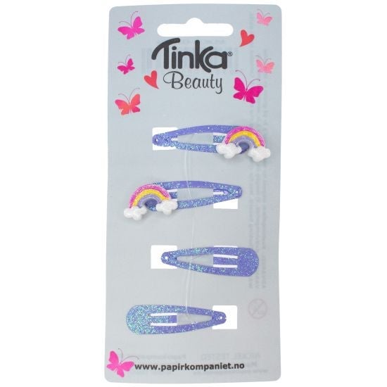 Hårclips Regnbue 4Stk