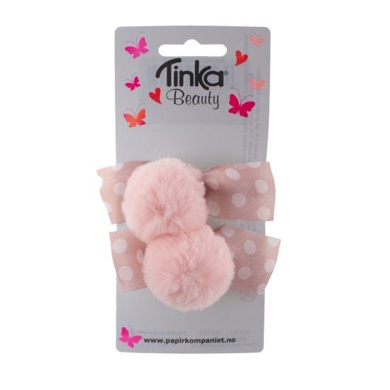 Hårklips Rosa Pon Pon 2 Stk.