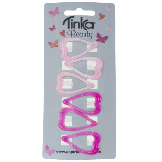 Hårklips Hjerter Rosa 6 Stk