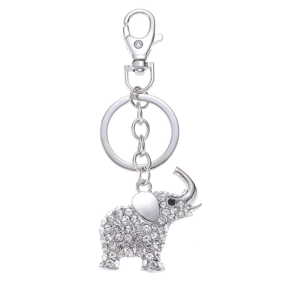 Nøkkelring/Bag Charm Elefant Sølv