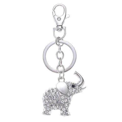 Nøkkelring/Bag Charm Elefant Sølv