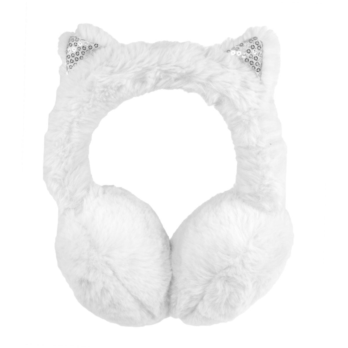 Ørevarmer Hvit m/glitterører