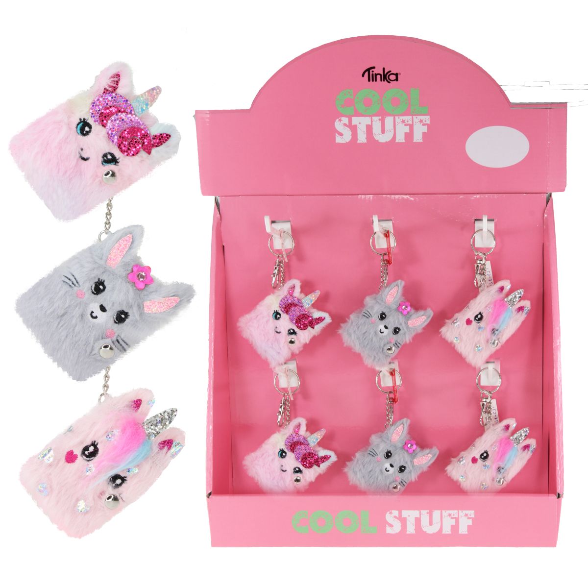 Nøkkelring m/notisbok 3ass