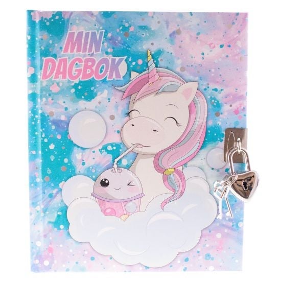 Dagbok m/Lås Unicorn Tinka