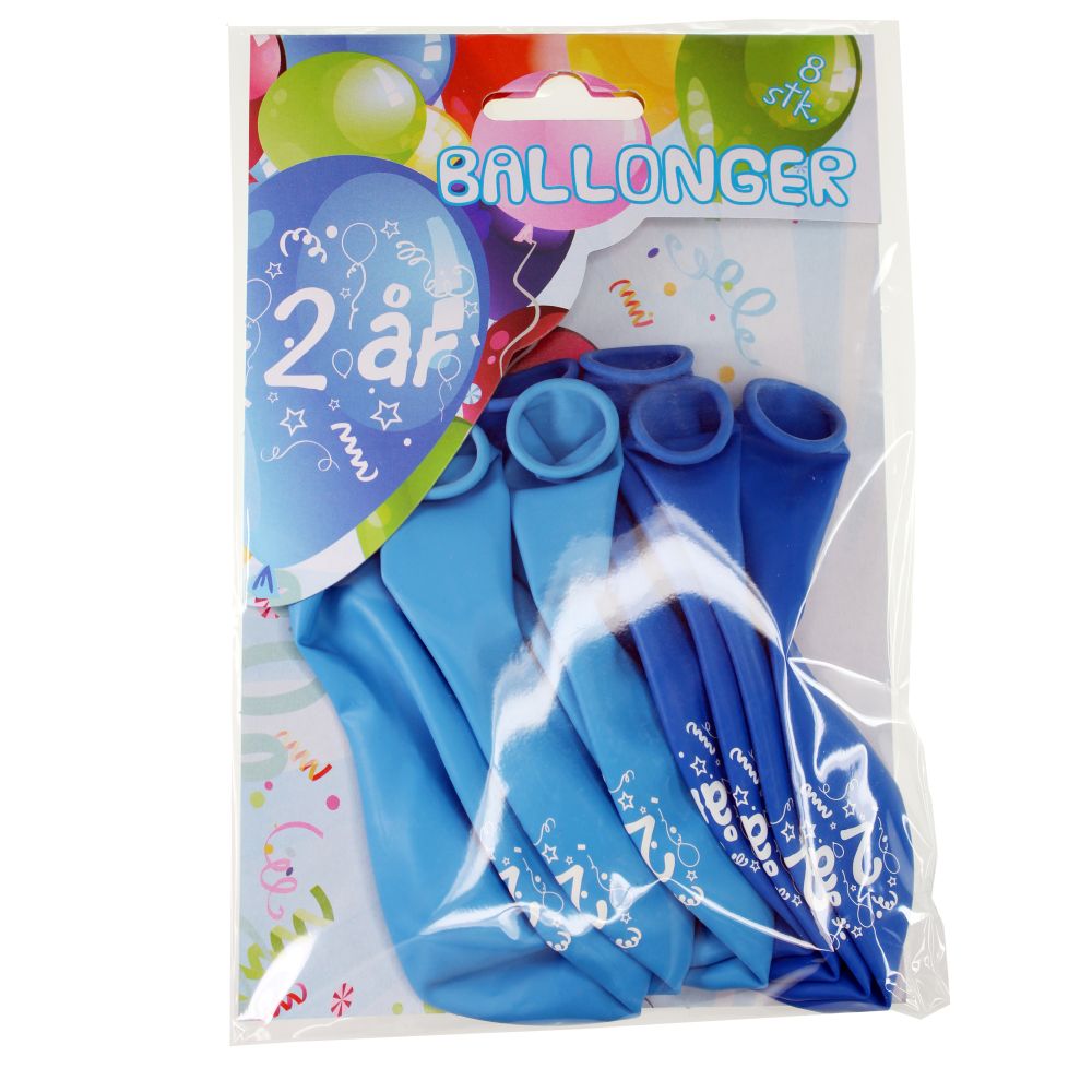 Ballonger 2år 8pk blå
