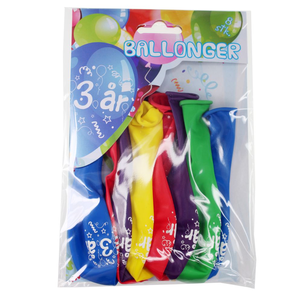Ballonger 3år 8pk