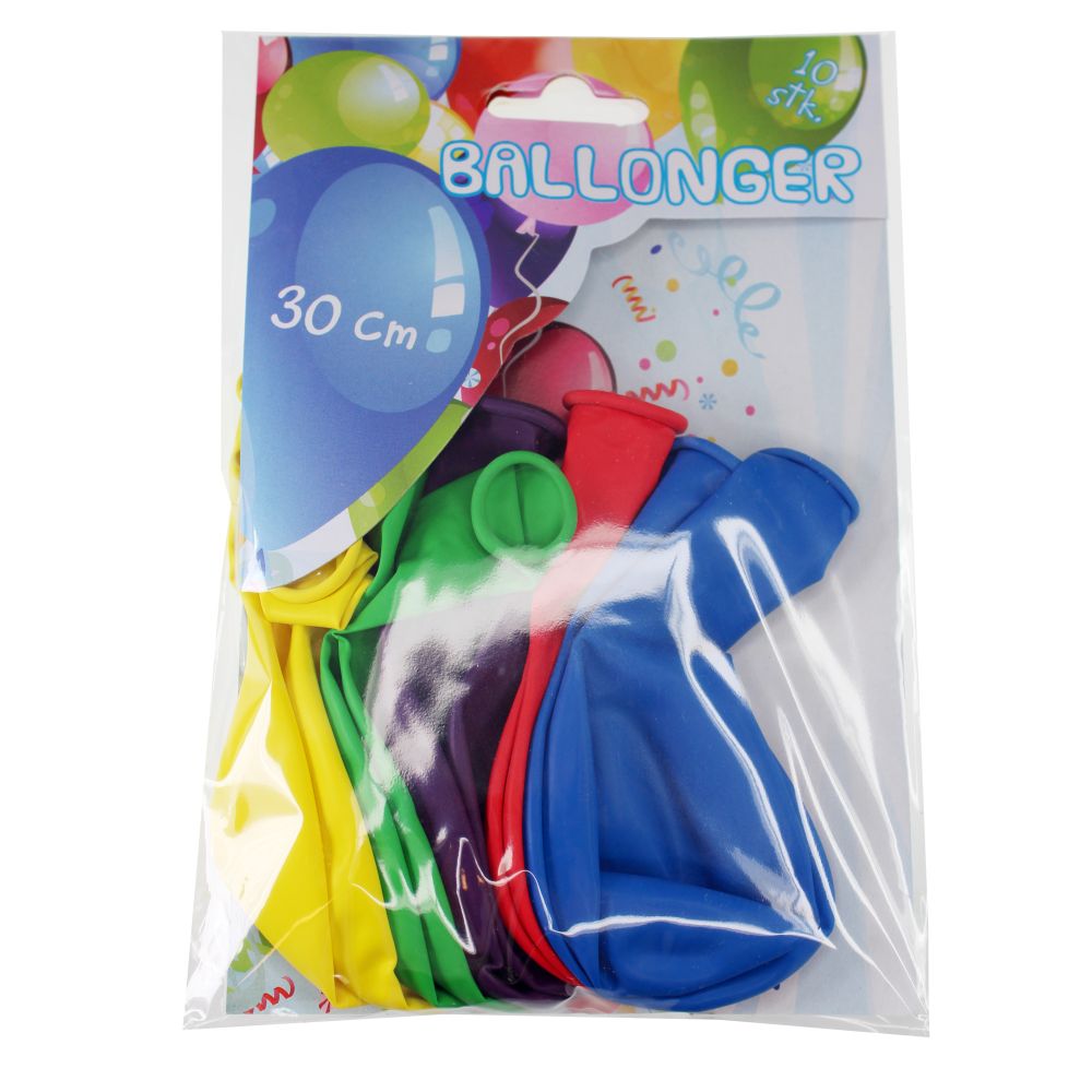 Ballonger 10pk uten tekst ass farger