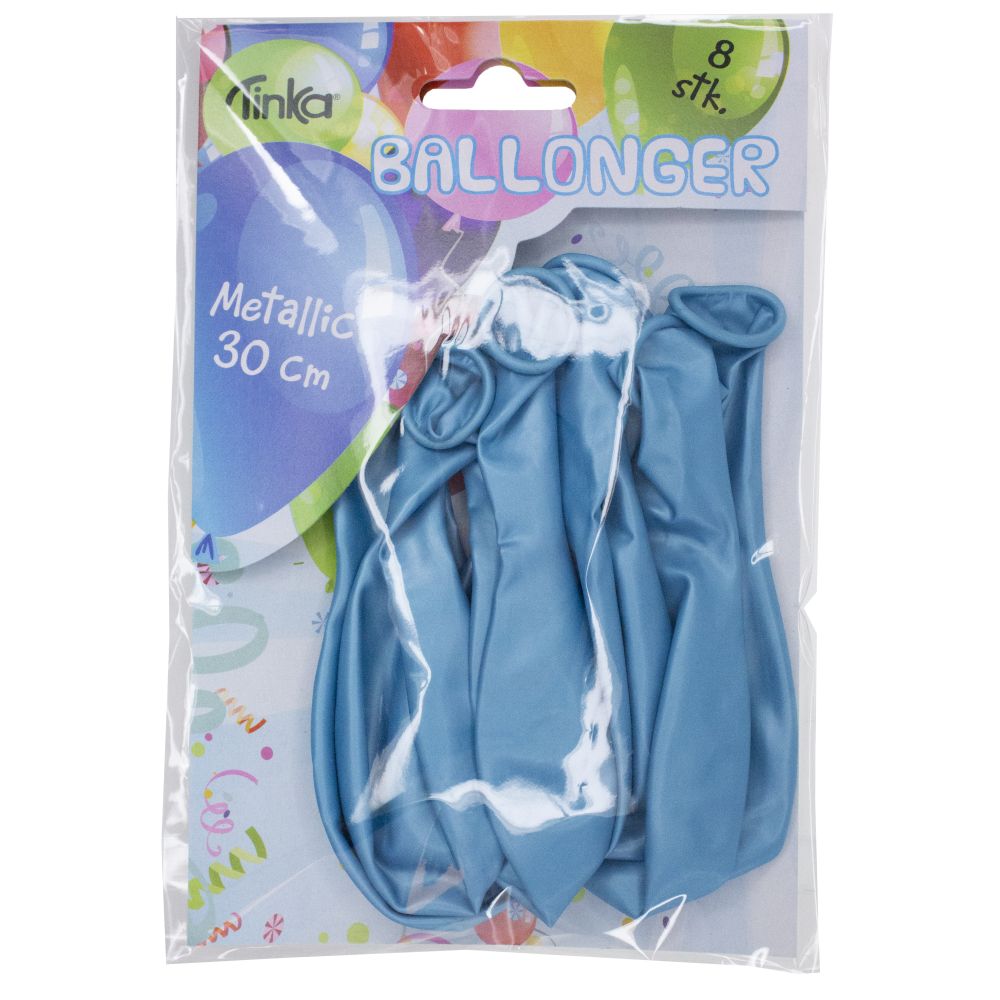 Ballonger 8pk lys blå metallic