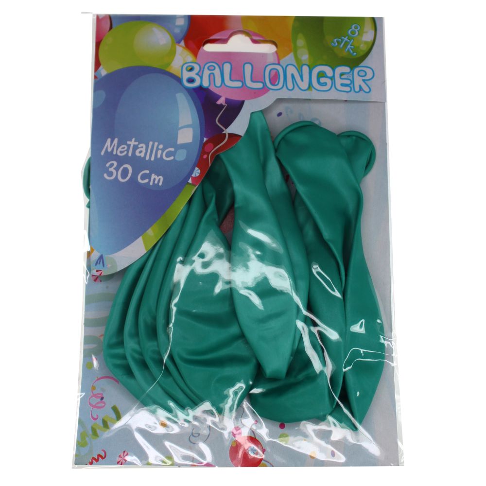 Ballonger 8pk grønn metallic