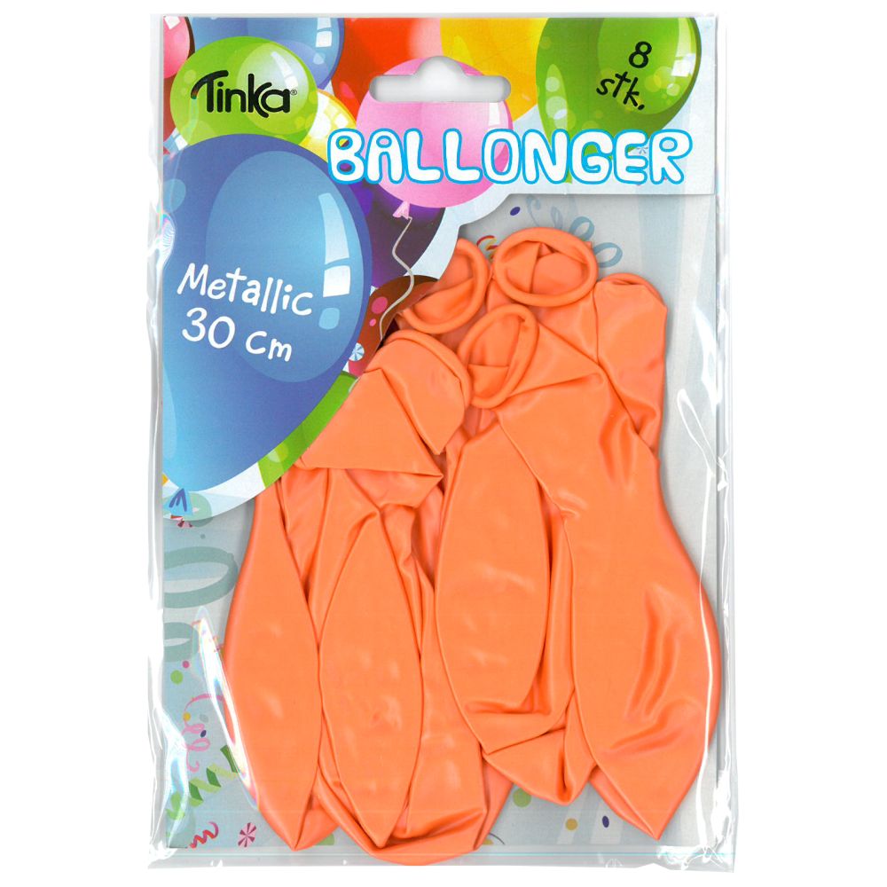 Ballonger 8pk fersken metallic