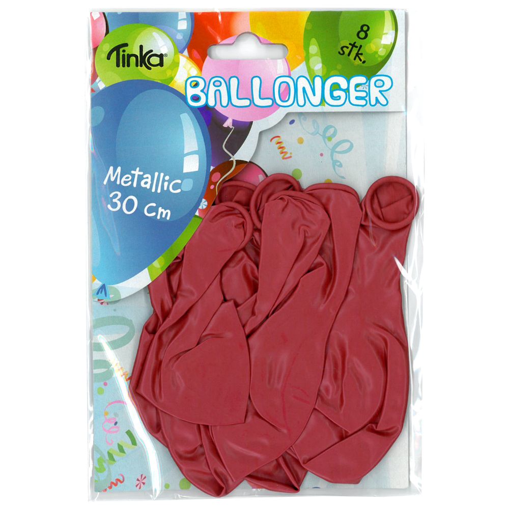 Ballonger 8pk rød metallic